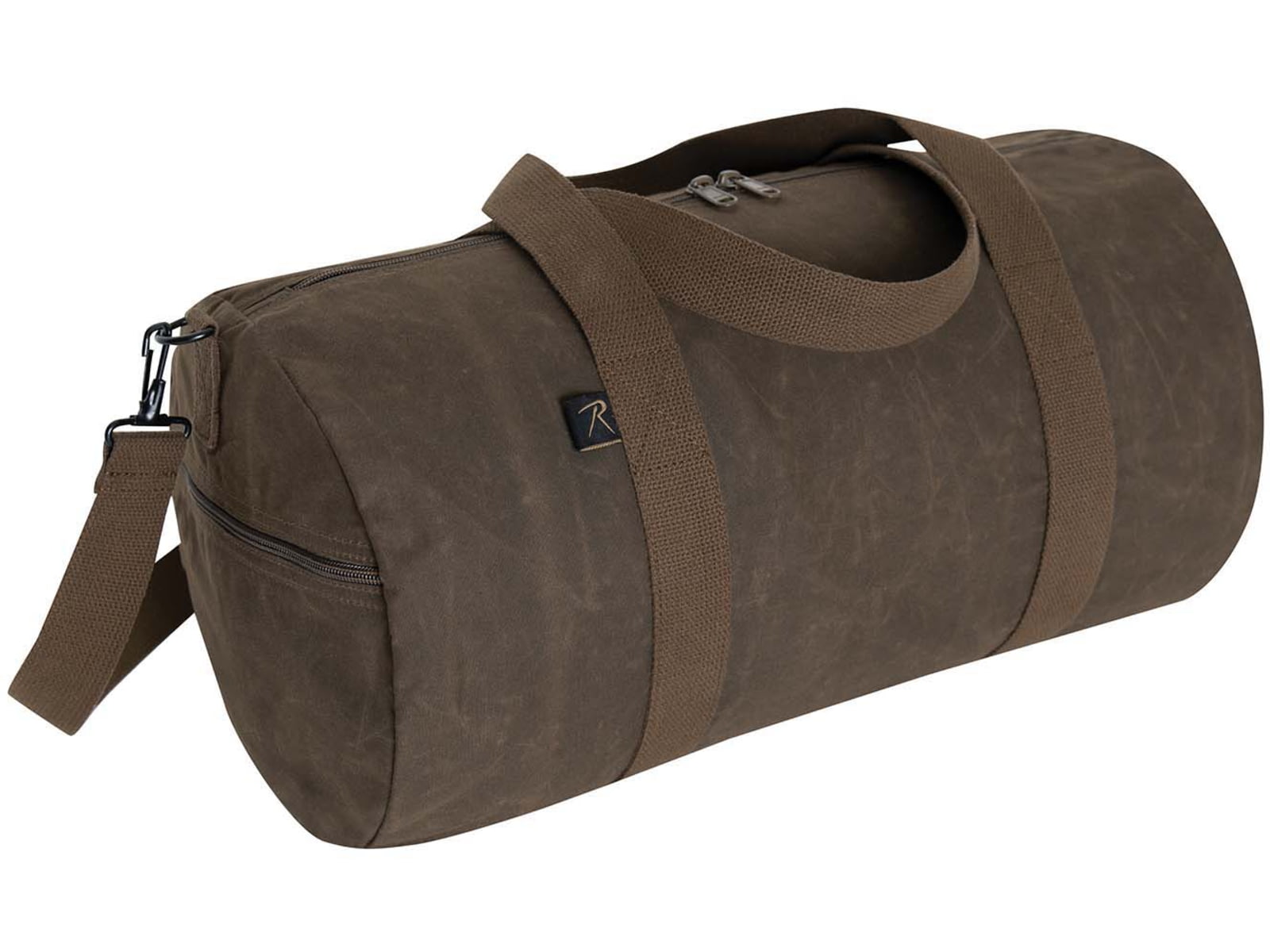 Rothco 19 Inch Waxed Canvas Shoulder Duffle Bag Brown 2416-Brown