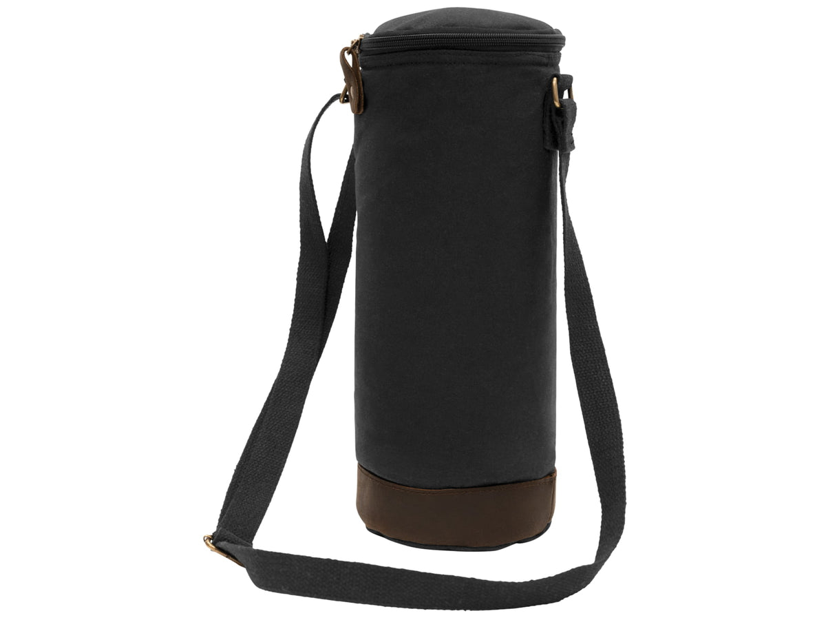 Rothco Waxed Canvas Wine Carrier Tote Bag Black 81460-Black