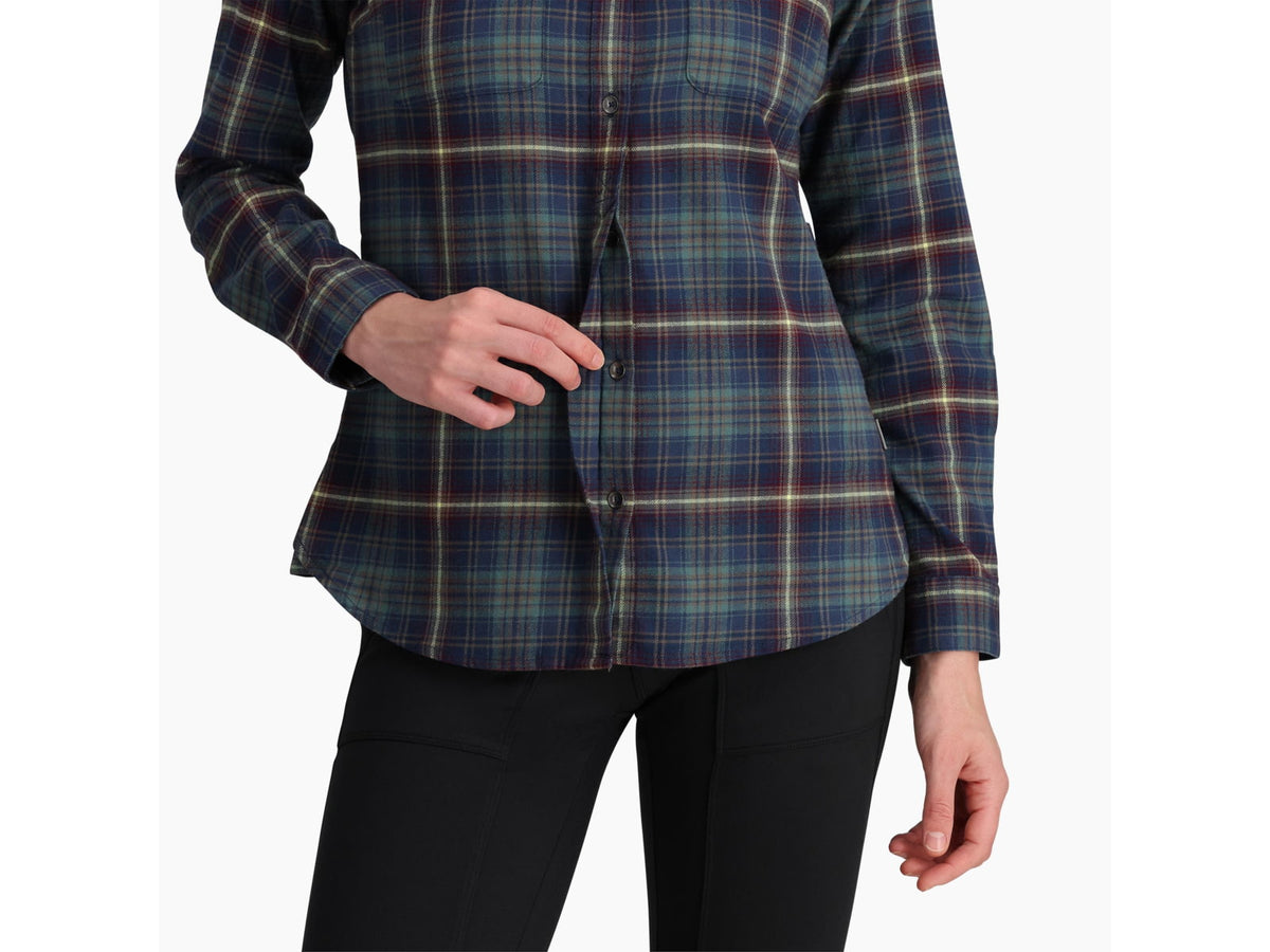 Royal Robbins Lieback Flex Tunic Long Sleeve - Women's Deep Blue Rush Creek Pld Large