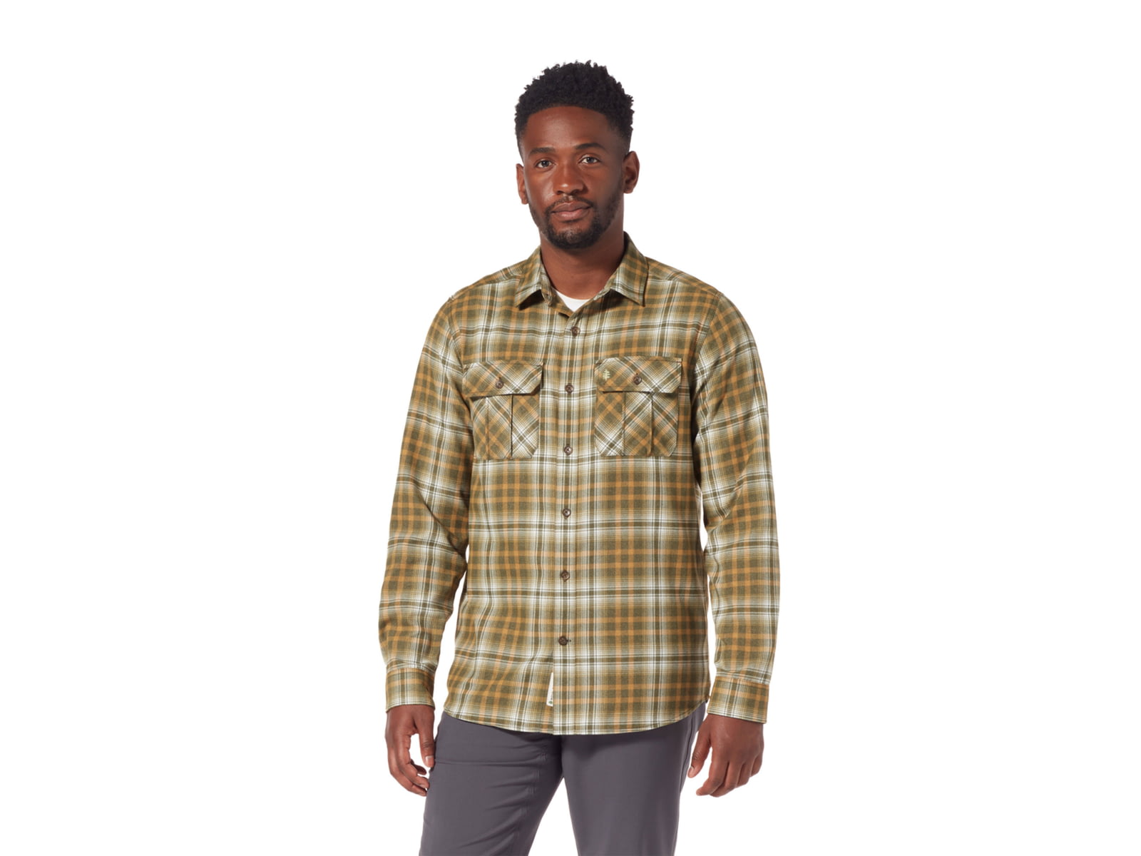 Royal Robbins Lost Coast Flannel Plaid Long Sleeve Shirt - Men's Small Dark Olive Rockport Pld