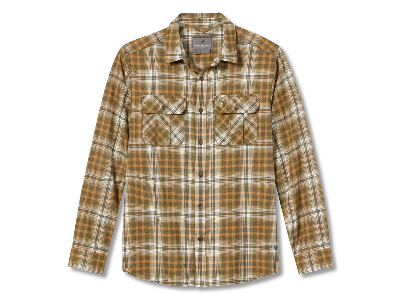 Royal Robbins Lost Coast Flannel Plaid Long Sleeve Shirt - Men's Small Dark Olive Rockport Pld
