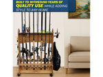 Rush Creek Creations 16-Rods Double Sides Rolling Rack with Line Spooler American Cherry