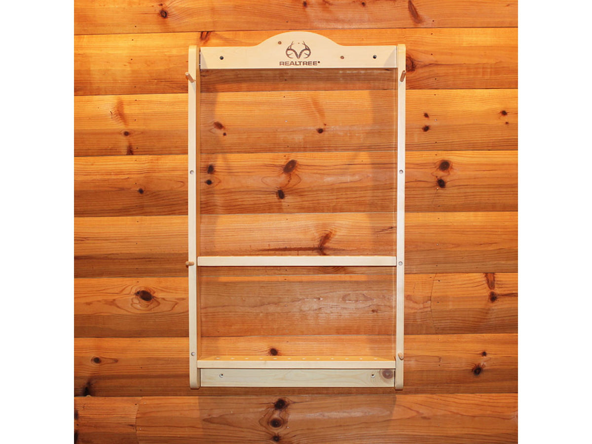 Rush Creek Creations 2-Compound Bow 12-Arrrow Wall Rack Natural Pine Light 39-4003