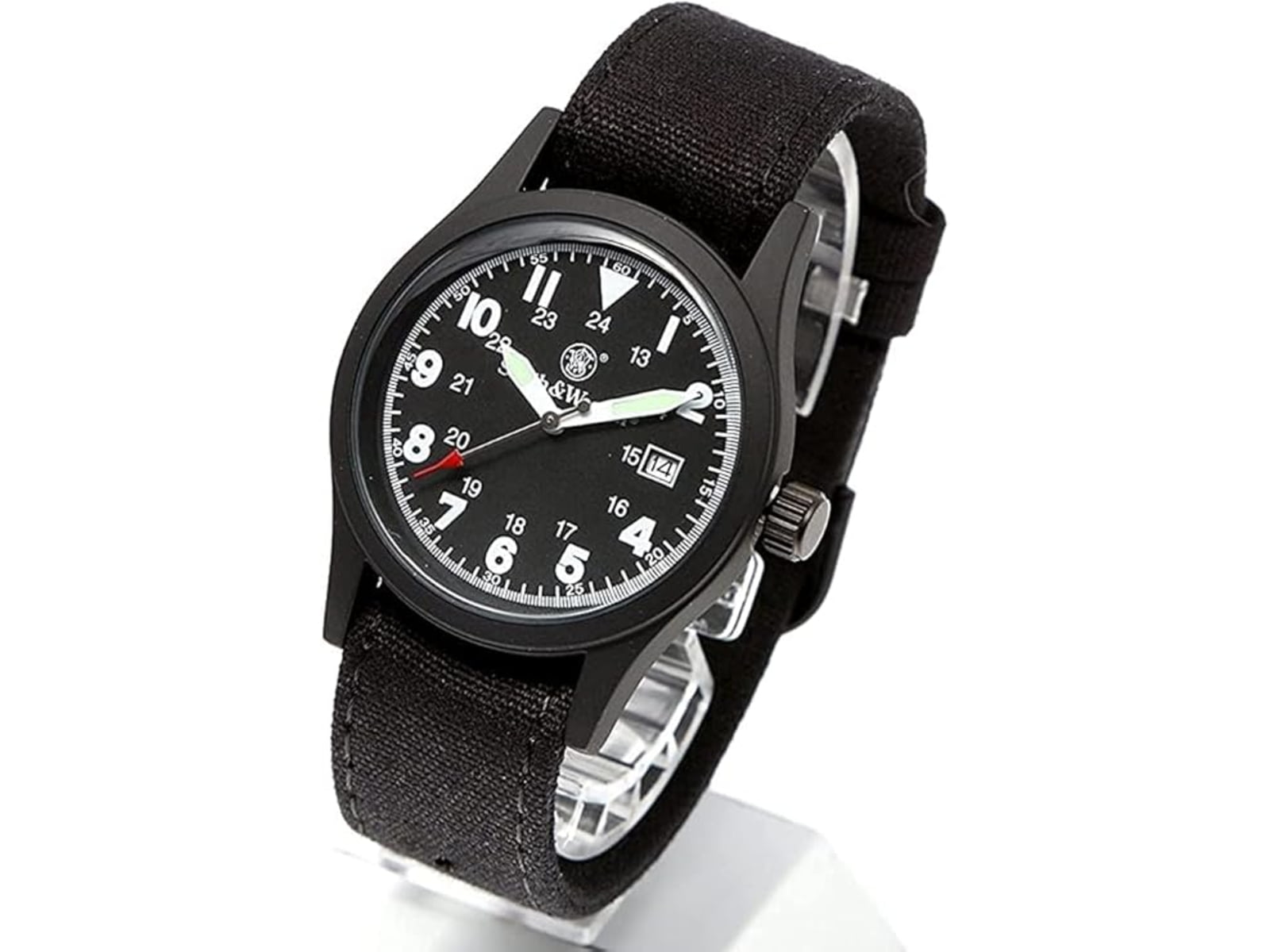 Campco Smith & Wesson Analog Military Watch 38mm Case Diameter Nylon Black Band SWW1464BK