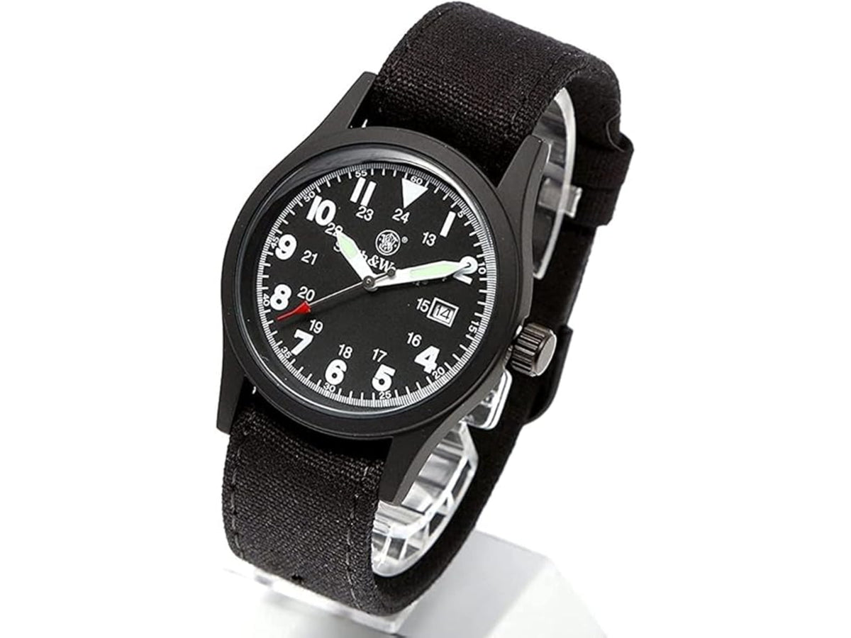 Campco Smith & Wesson Analog Military Watch 38mm Case Diameter Nylon Black Band SWW1464BK