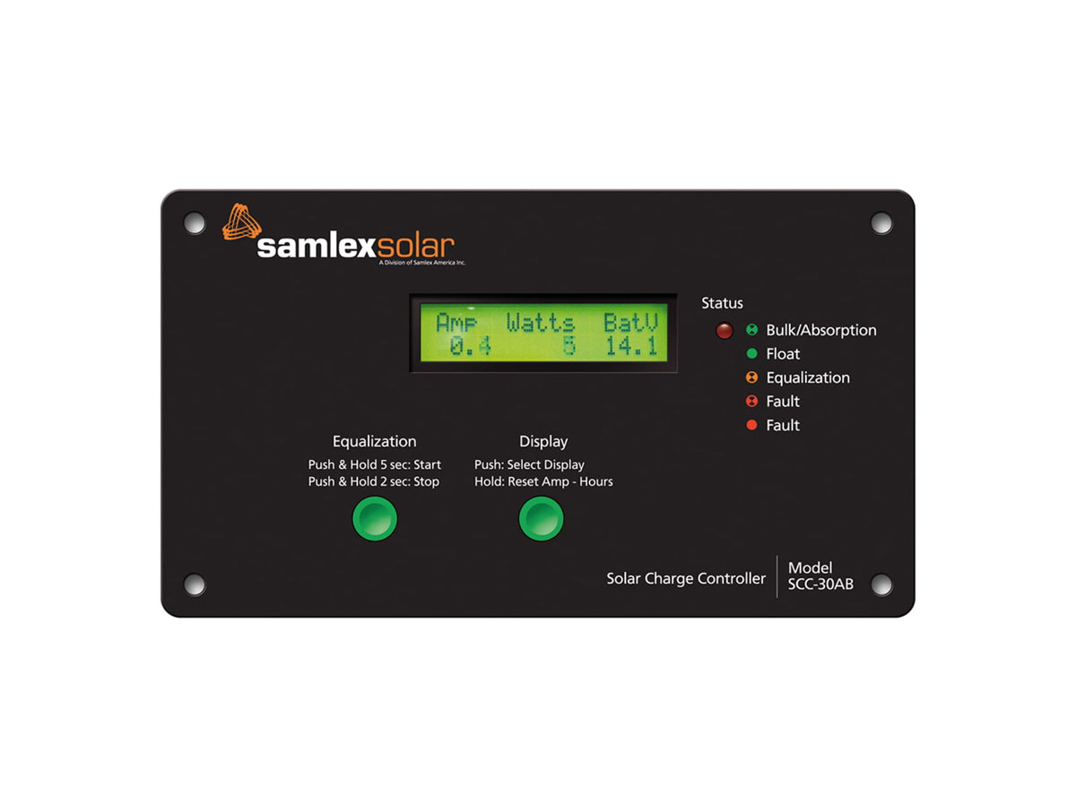 Samlex America Flush Mount Solar Charge Controller w/LCD Display - 30A SCC-30AB