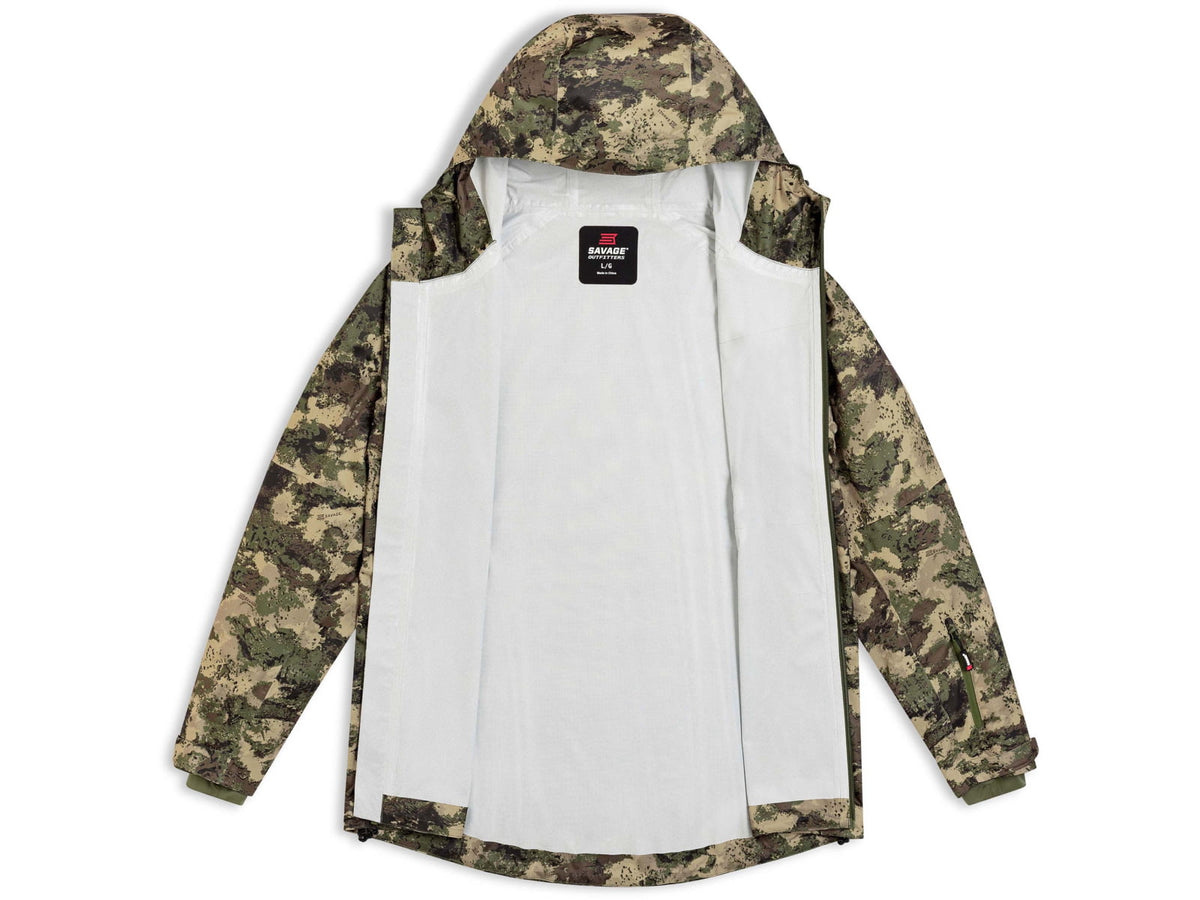 Savage Arms Long Sleeve Rain Jacket - Men's Green Camo Medium