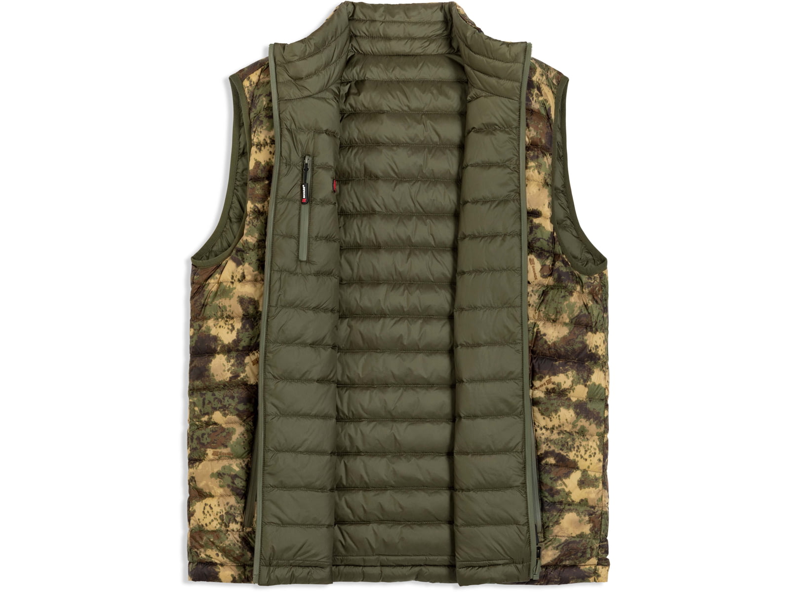 Savage Arms Reversible Duck Down Vest-Men's Woodland Green Camo Medium