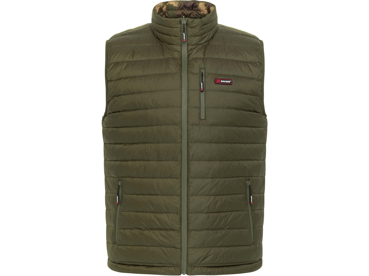Savage Arms Reversible Duck Down Vest-Men's Woodland Green Camo Medium 6M02OL00OLV-M