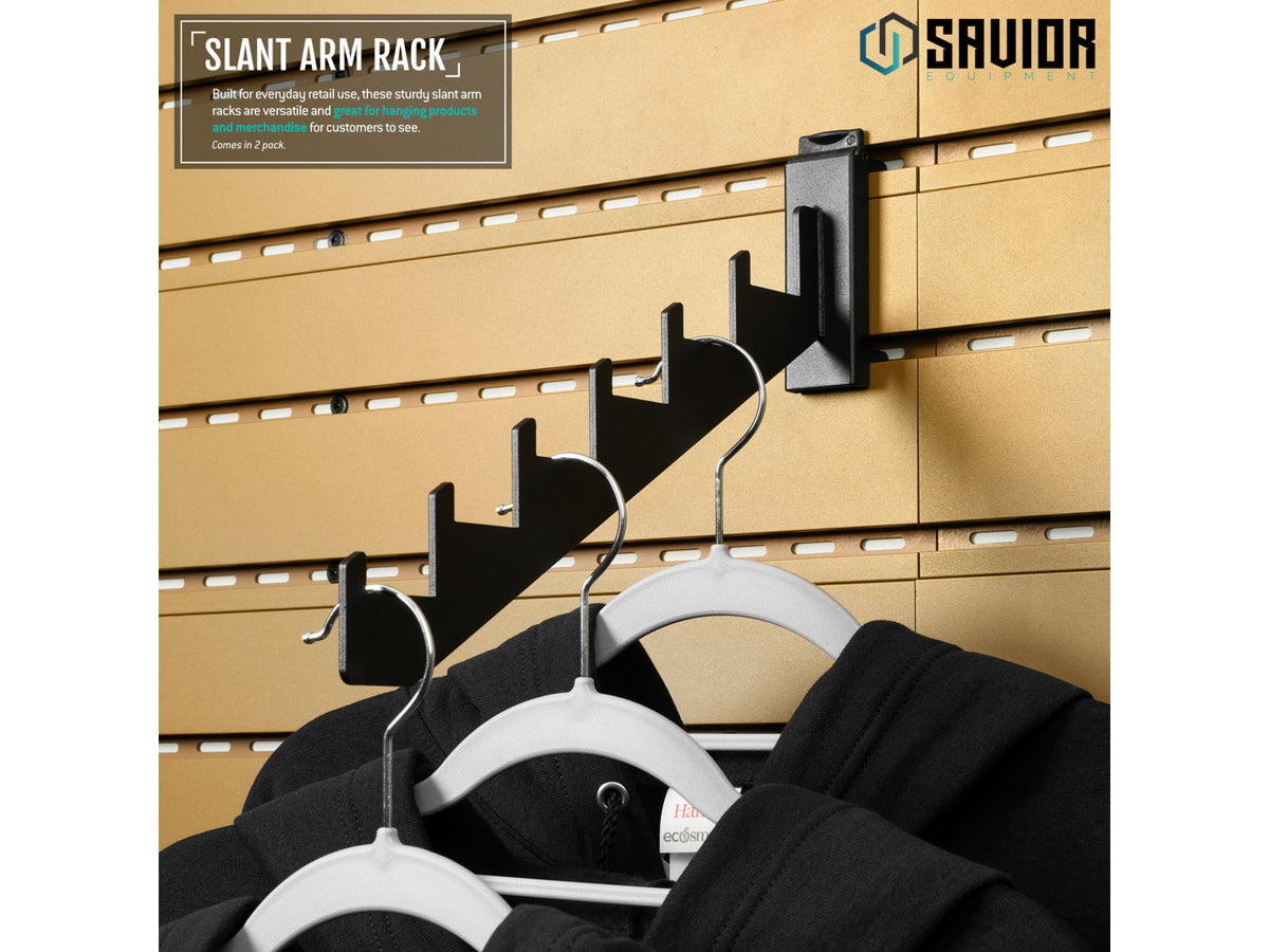 Savior Equipment WRS Attachments - Clothes Rack and Slant Arm 2 Pack Obsidian Black WRS-ACC-OBLCLT-2P-BK
