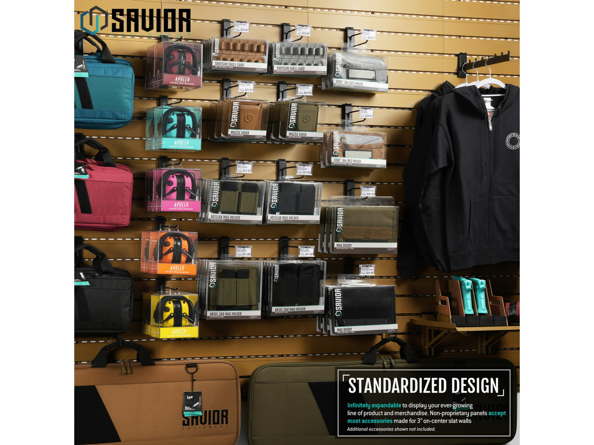 Savior Equipment WRS Attachments - Clothes Rack and Slant Arm 2 Pack Obsidian Black WRS-ACC-OBLCLT-2P-BK