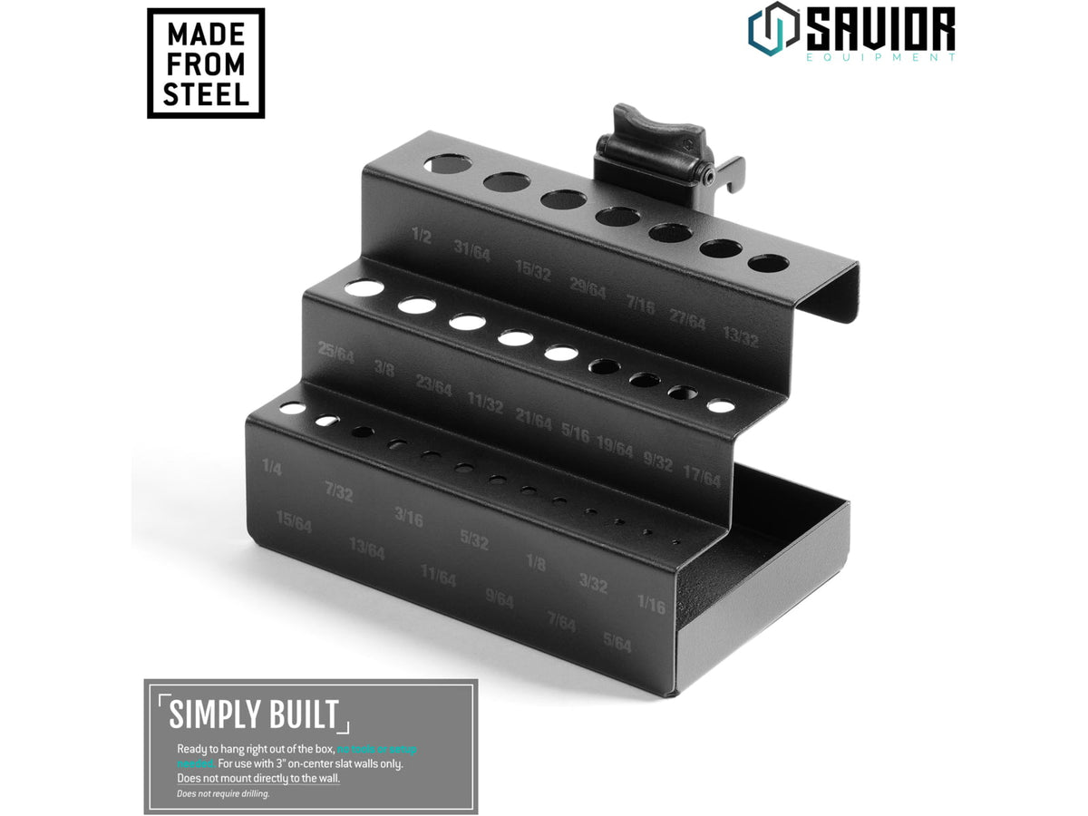 Savior Equipment WRS Attachments - Drill Bit Rack Obsidian Black WRS-ACC-DRLBIT-BK