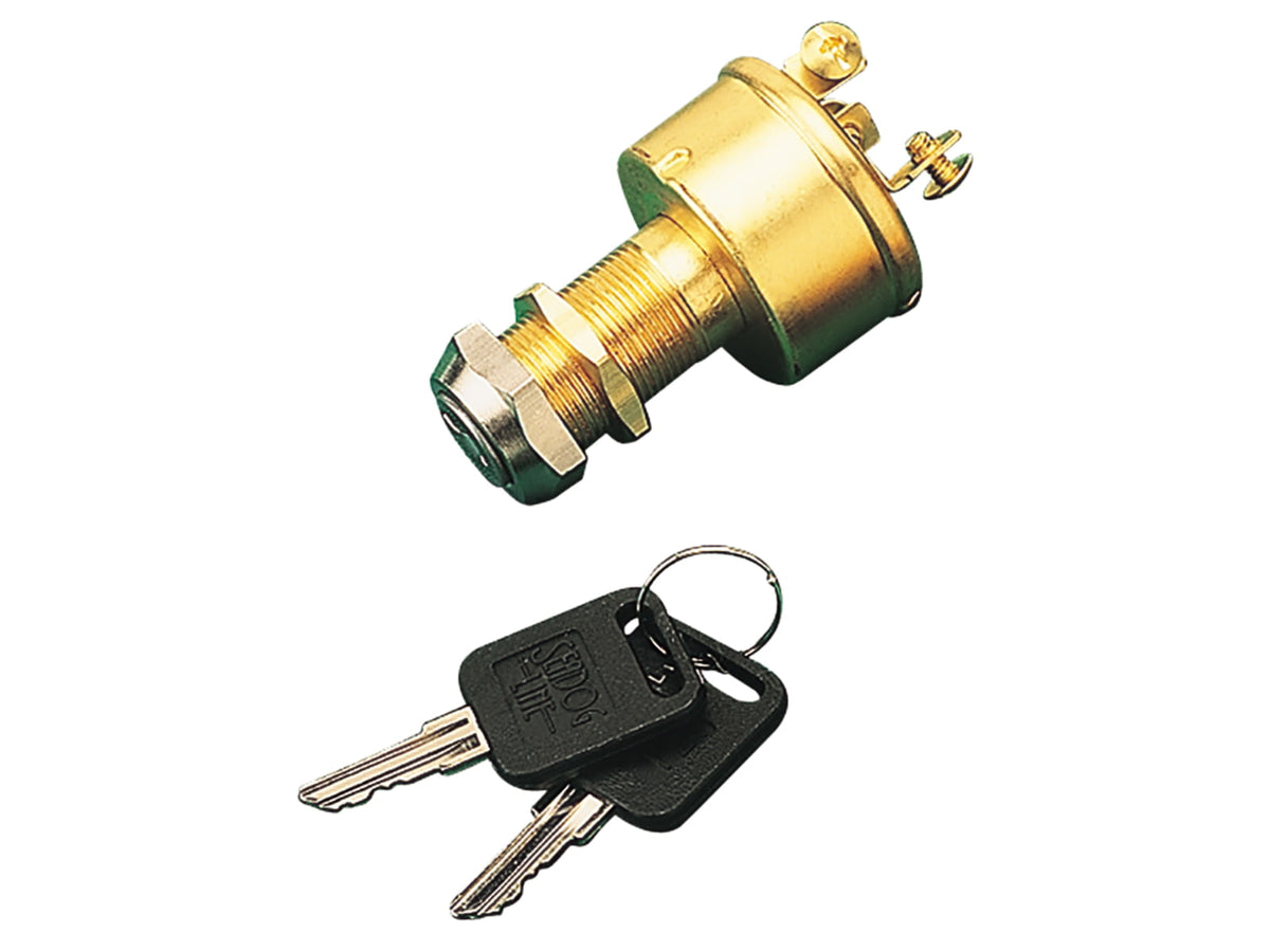 Sea-Dog Brass 3-Position Key Ignition Switch One Size 420350-1