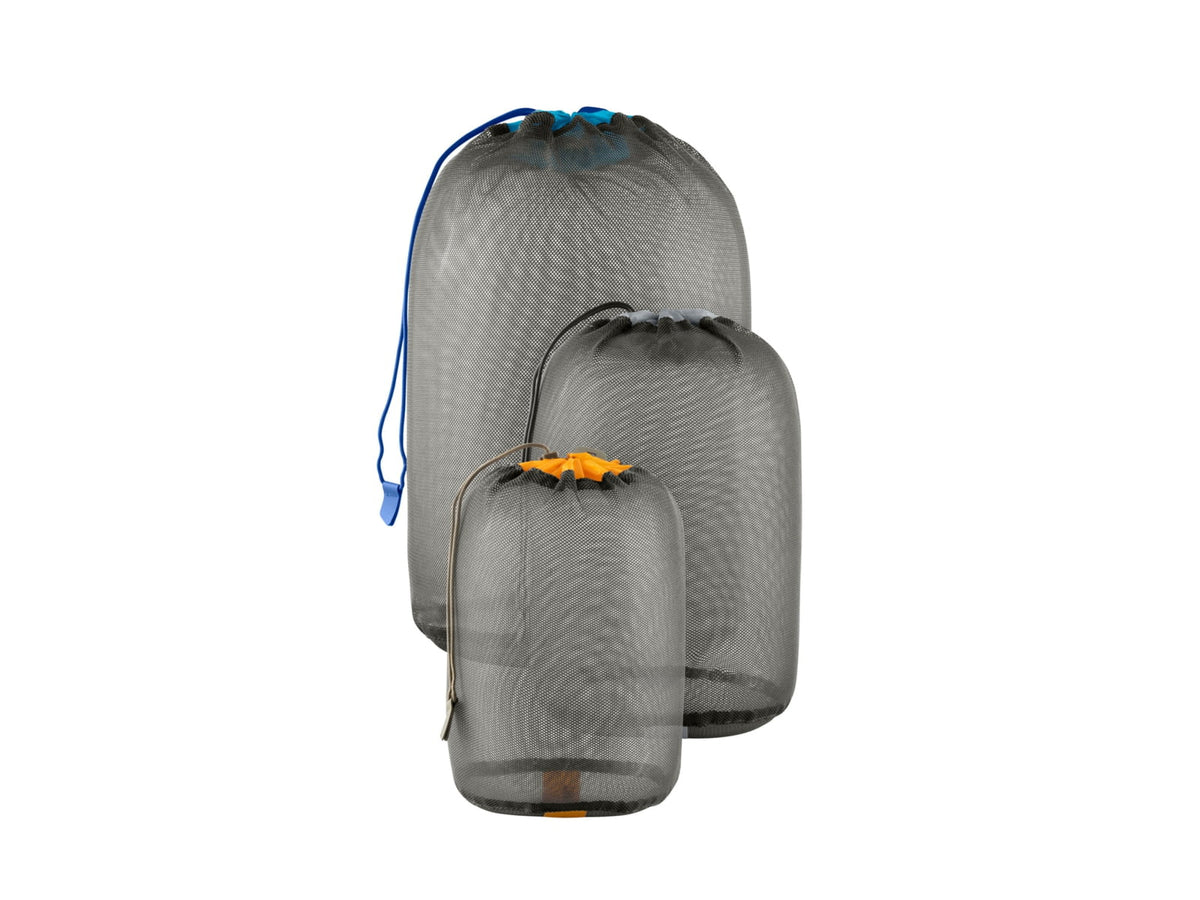 Sea to Summit Mesh Stuff Sack Set 3-Sack Orange Blue Grey Large