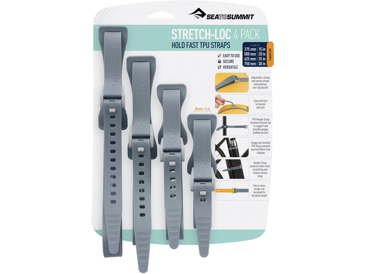 Sea to Summit Stretch-Loc TPU Straps Set 4 Pack Dusk All Sizes x 20mm
