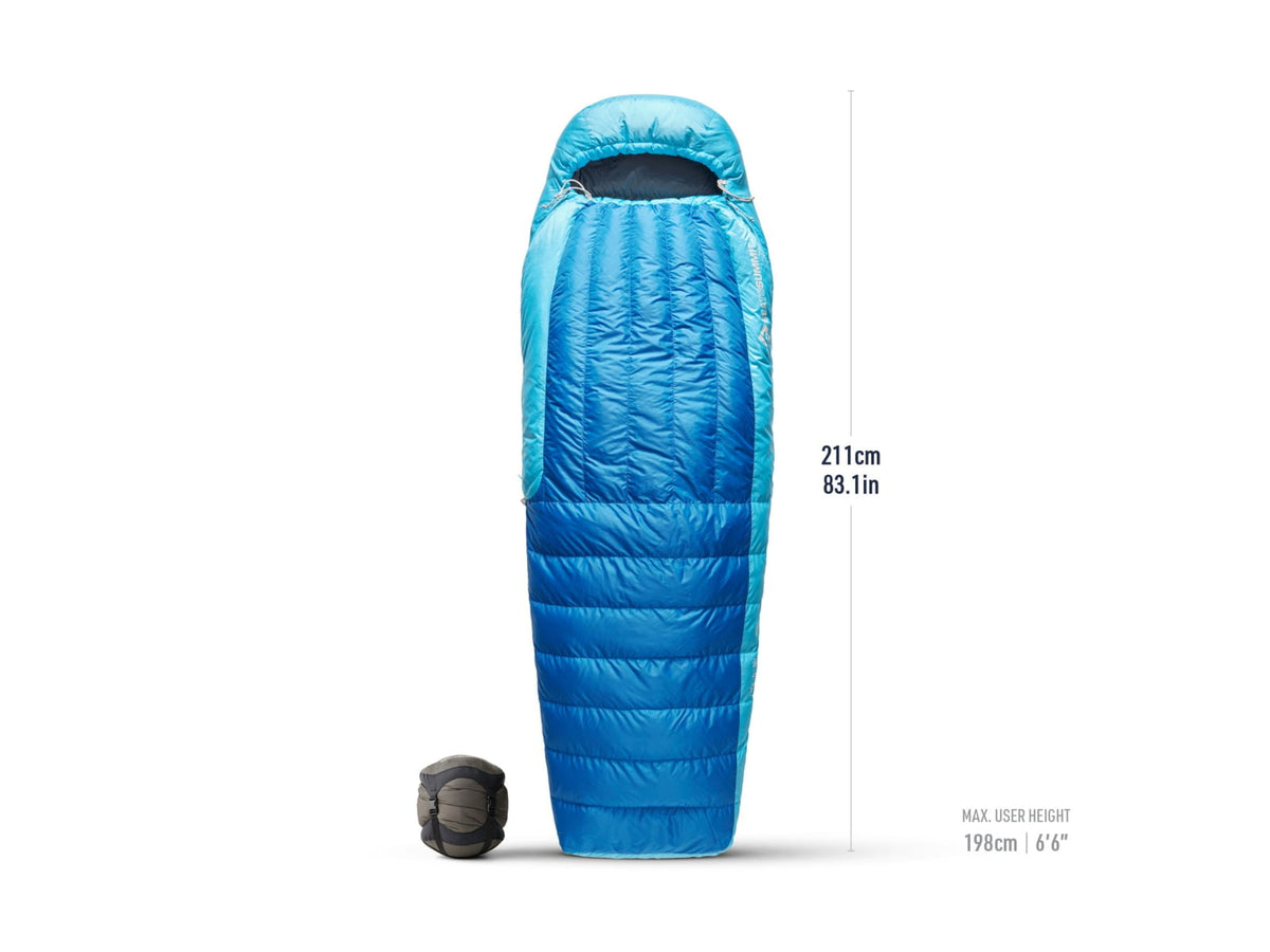 Sea to Summit Trek Down 30F/-1C Sleeping Bag Long Snorkel Blue Long S1015