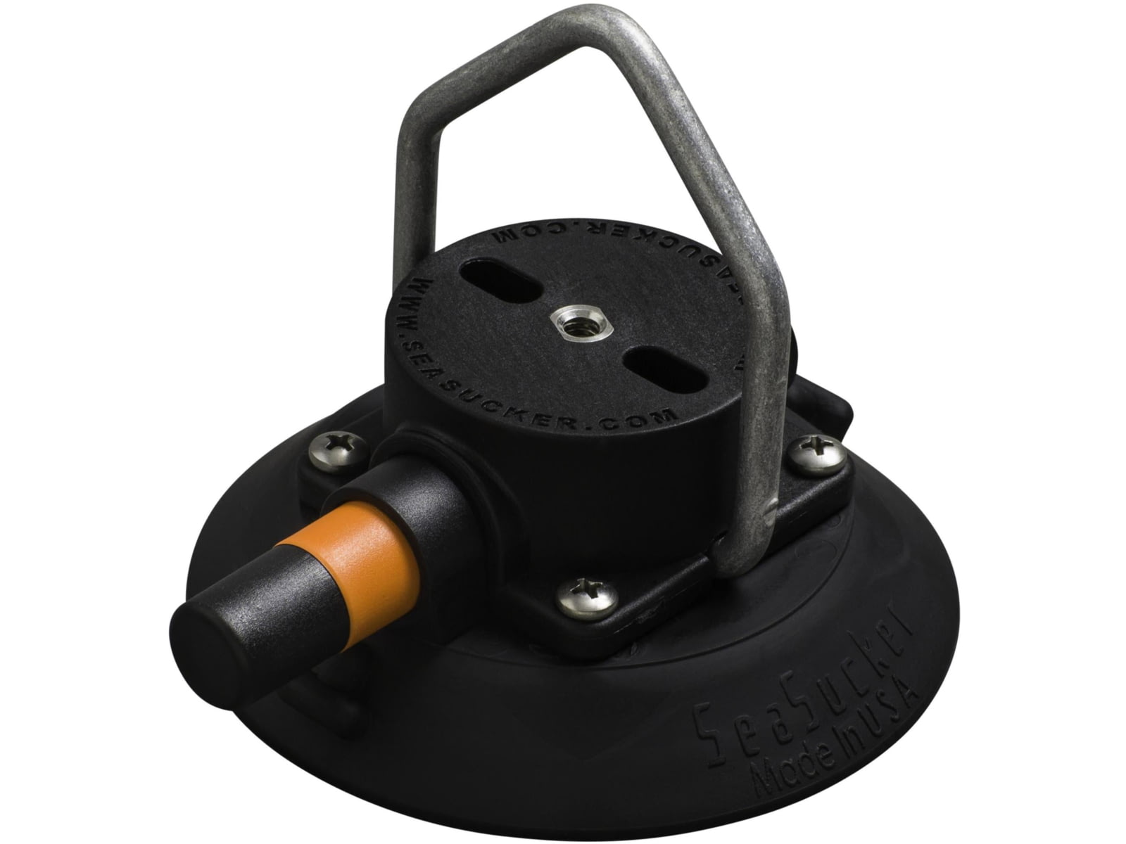 SeaSucker 4.5in SeaSucker Mount w/Flat-Top Stainless Steel D-Ring Black