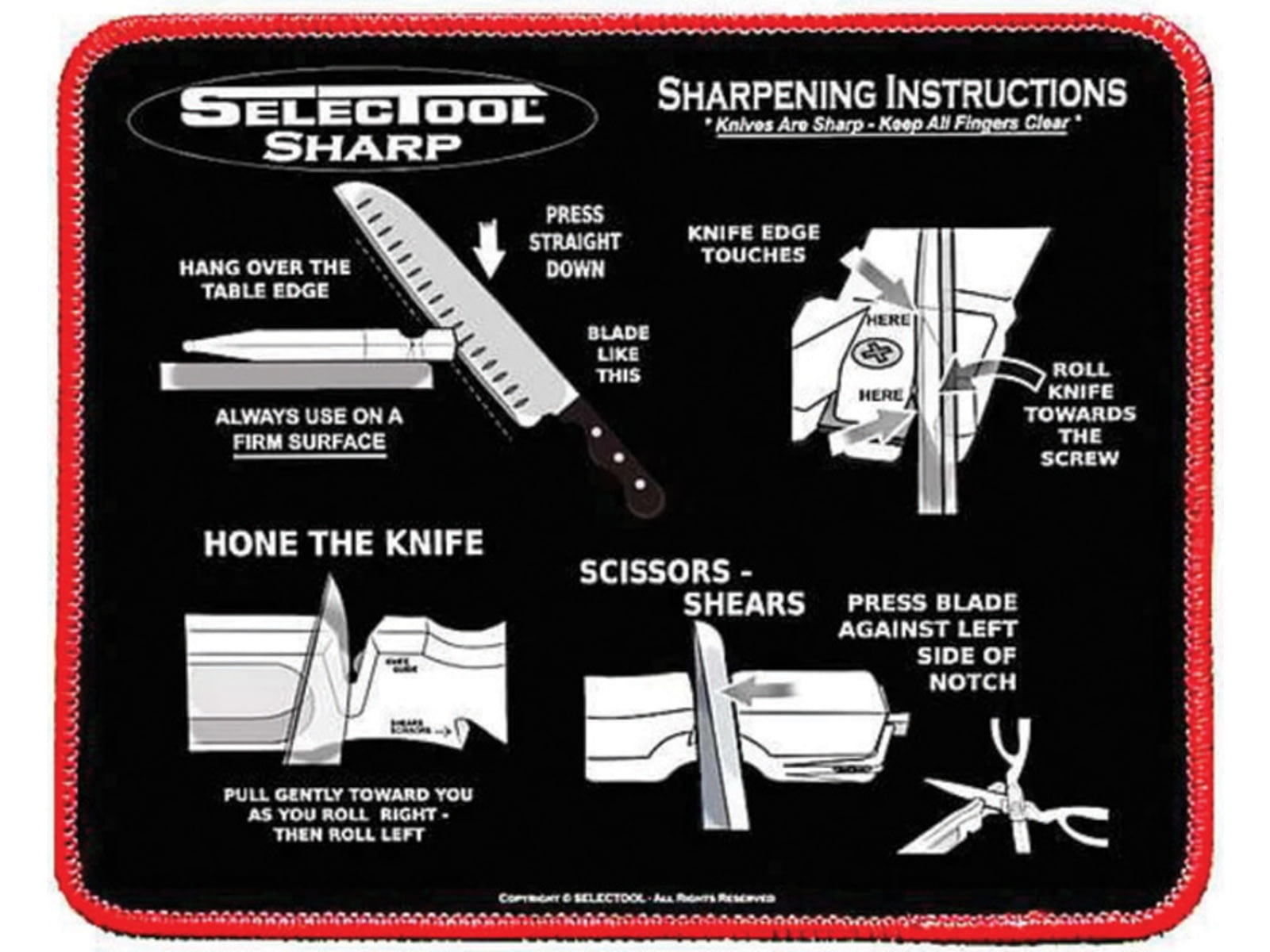 Selectool Instructional Sharpening Mat SELSHRPMAT