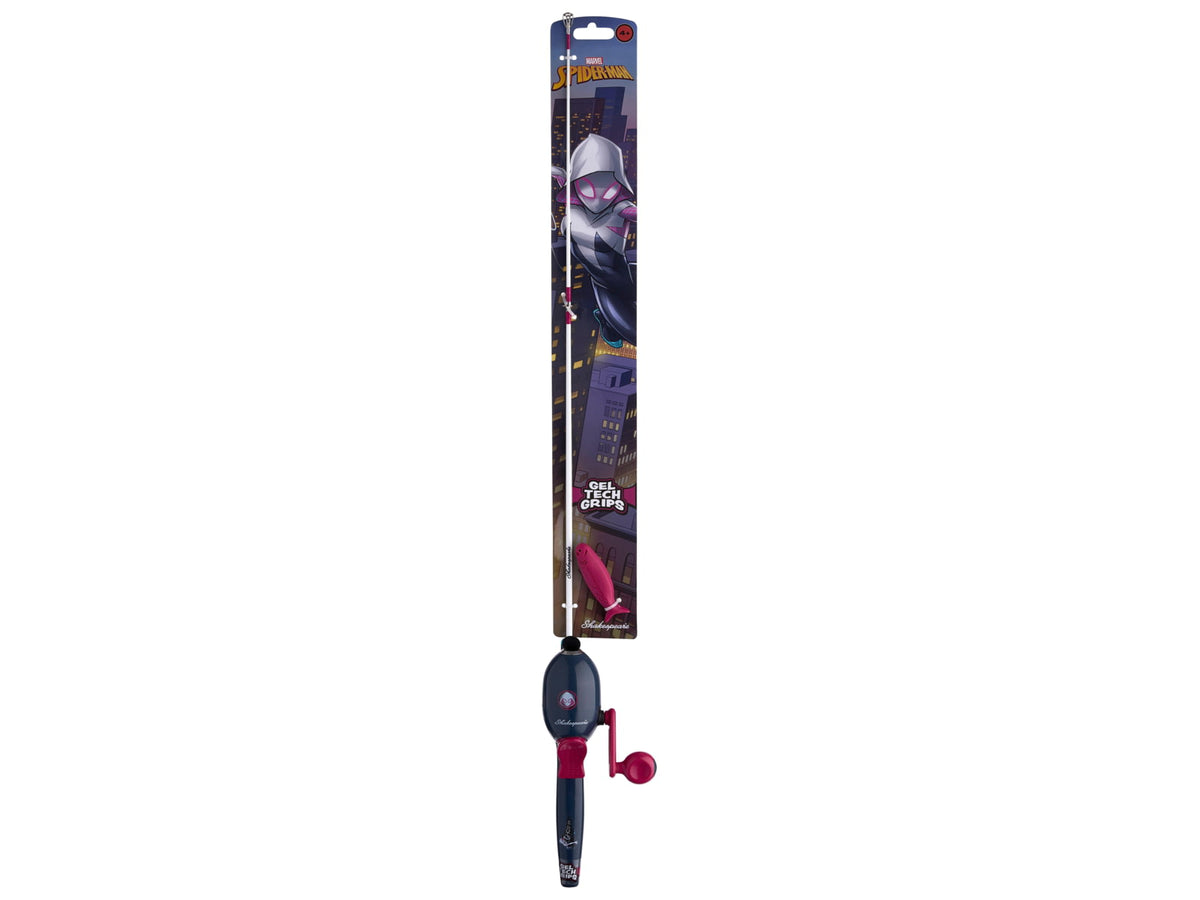 Shakespeare Marvel Ghost Spider Beginner Kit 3.1/1 5 2ft. 6in. Rod Length Medium Power 1 Piece Rod GSTSPDRKIT-B