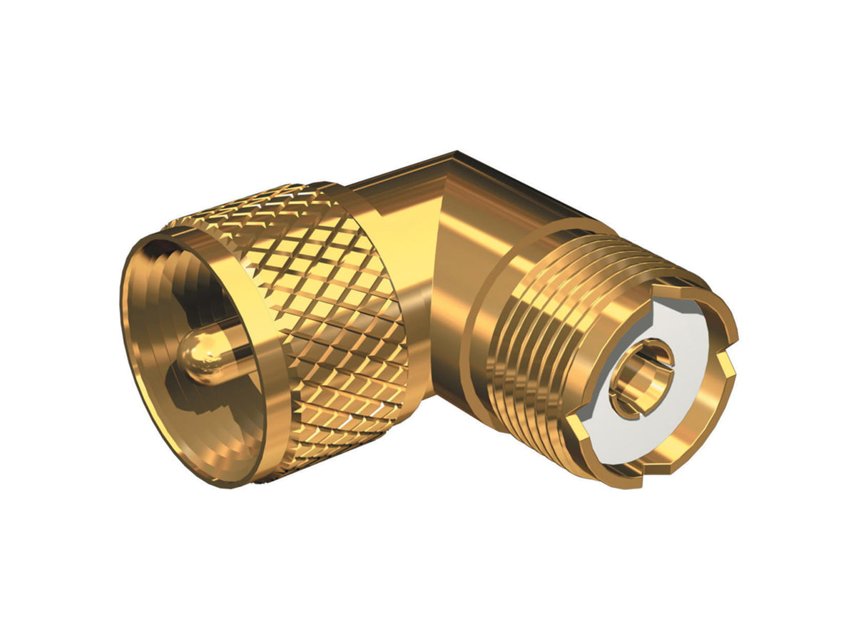 Shakespeare Right Angle Connector - PL-259 to SO-239 Adapter RA-259-239-G