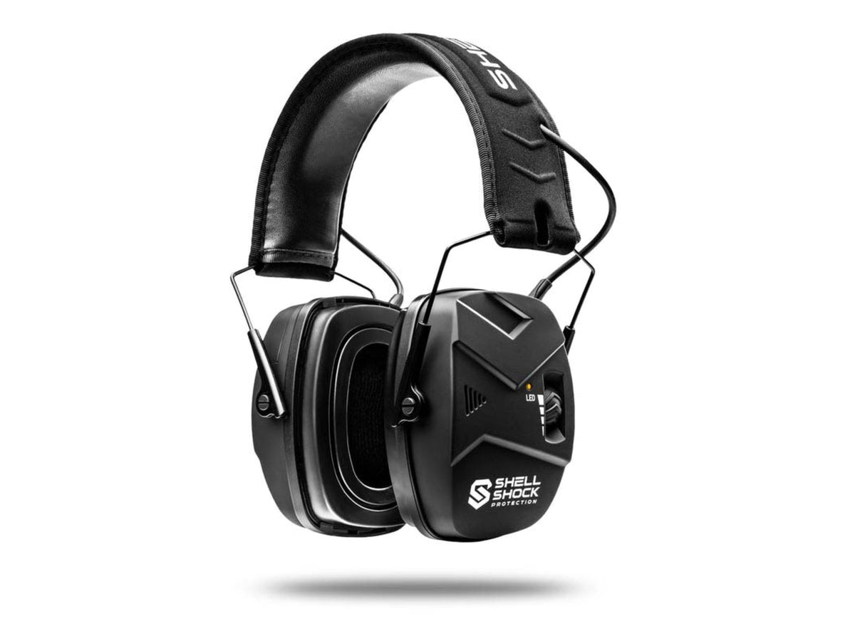 Shellshock Protection EXO Pro Elite Electronic Protective Ear Muffs 23 dB Pair of 1 Black EAR-EXO-PRO-ELITE