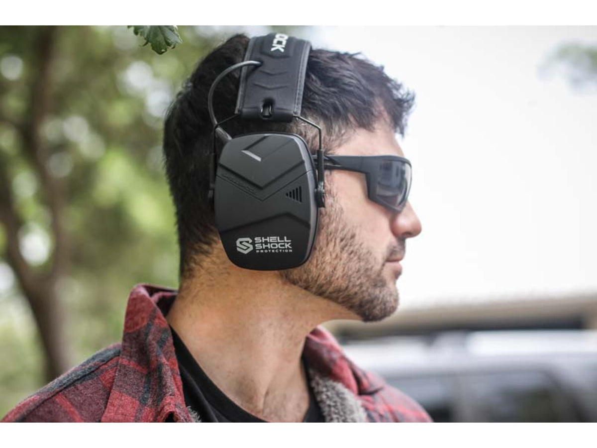 Shellshock Protection EXO Pro Elite Electronic Protective Ear Muffs 23 dB Pair of 1 Black EAR-EXO-PRO-ELITE