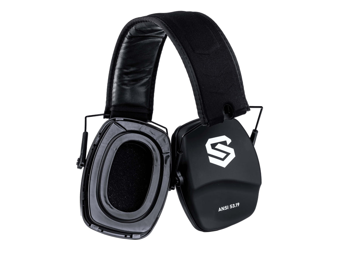 Shellshock Protection Eyes & Ears Combo Protective Ear Muffs 23dB Black EYE-EAR-COMBO-CLEAR