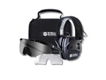 Shellshock Protection Premium Eye & Ear Combo Protective Ear Muffs 22 dB Black EYE-EAR-PREMIUM-SWITCH