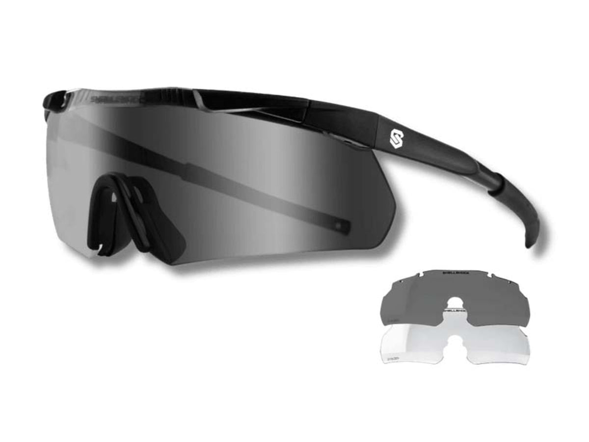 Shellshock Protection Switch Z87+ Ballistic Sunglasses - Changeable Lens Black EYE-SWITCH