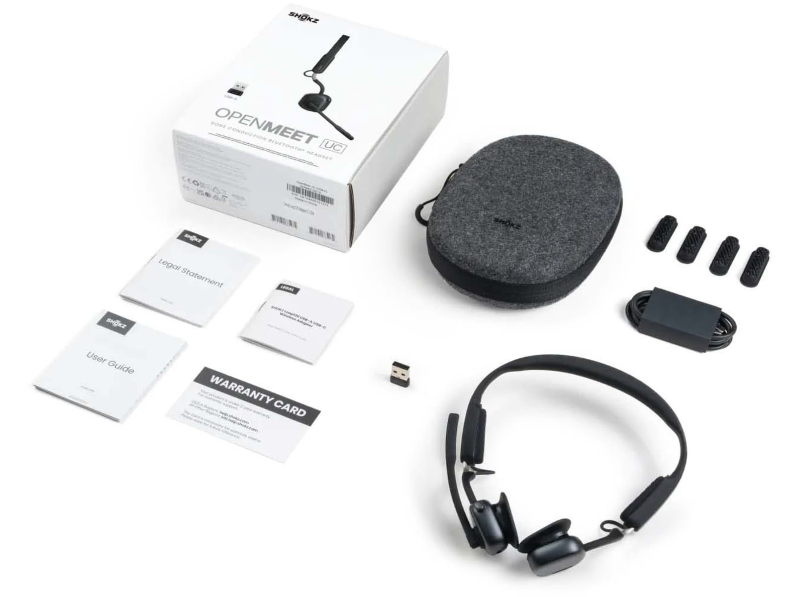 USED Shokz OpenMeet Open-Ear Headphones Black
