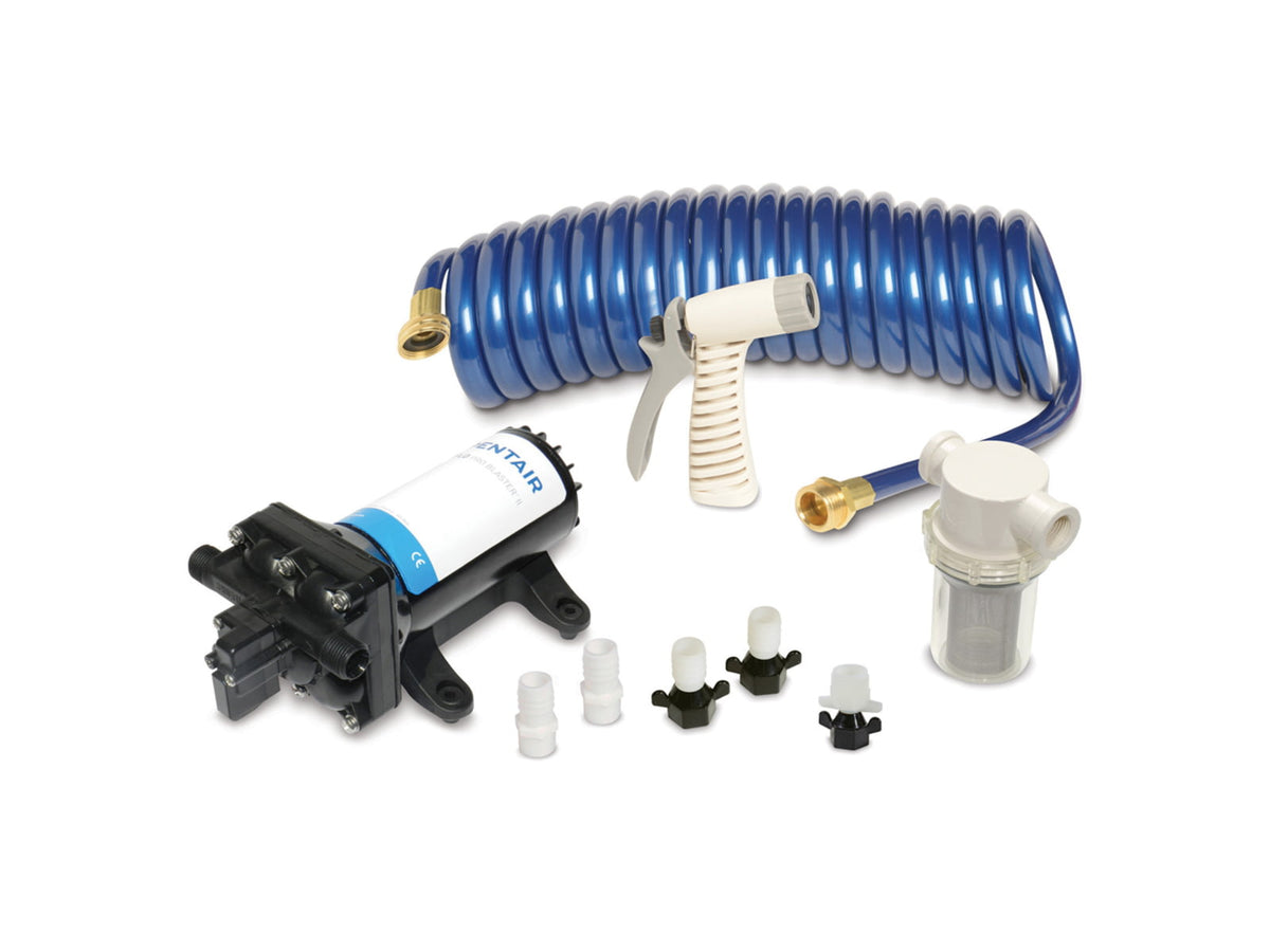 SHURFLO PRO WASHDOWN KIT II Ultimate - 12 VDC - 5.0 GPM - Includes Pump Fittings Nozzle Strainer 25' Hose 4358-153-E09