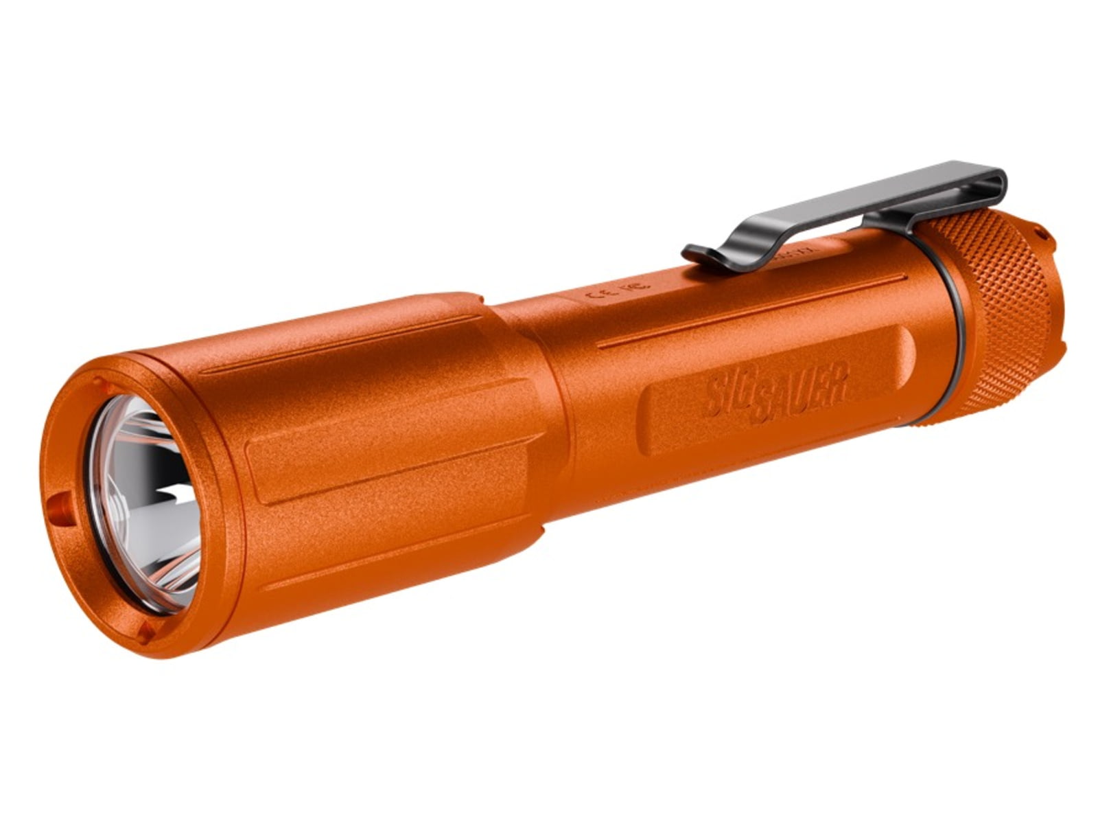 Sig Sauer FOXTROT-EDC FULL SIZE Flashlight 33000 Candela 1350 Lumens Includes Clip and Two Tailcaps Matte Finish Orange SOFEF001OR
