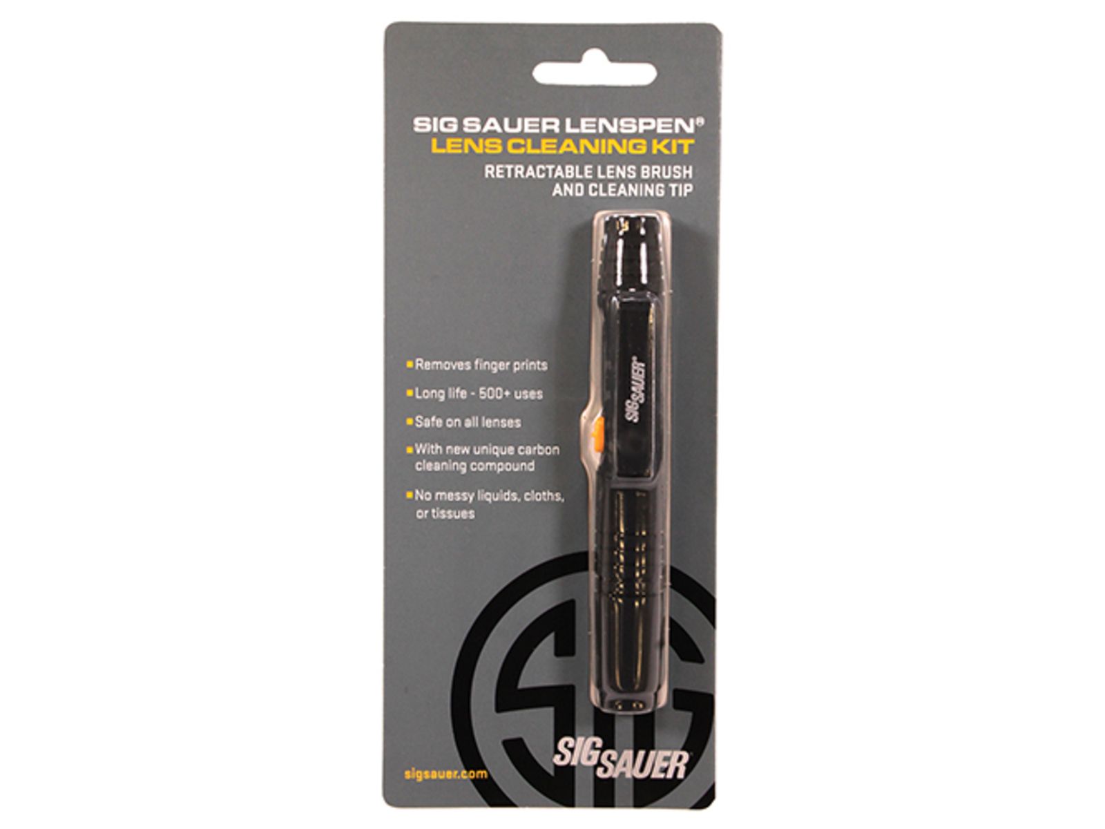 SIG SAUER Lens Cleaning Kit w/ Retractable Lens Brush and Cleaning Tip Black