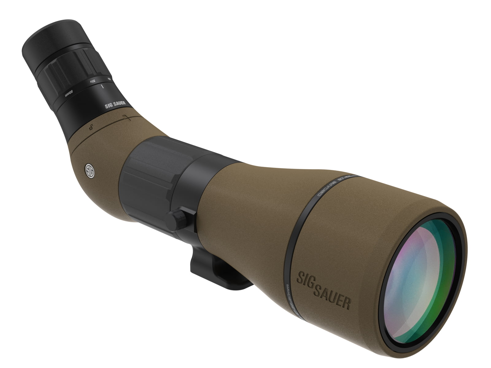 SIG SAUER Oscar8 27-55x80mm Spotting Scope Angled Schmidt-Pechan Flat Dark Earth