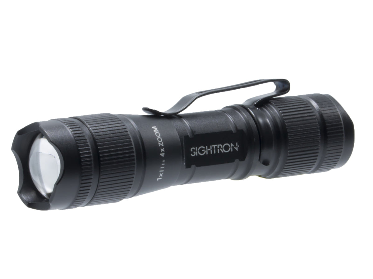 Sightron 4X Zooming Flashlight 1 x AA Aluminum LED Flashlight 150 LuMen's Black Small 73016