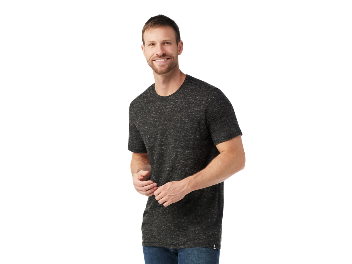 Smartwool Merino Hemp Blend Short Sleeve Pocket Tee - Men's Black Heather Small