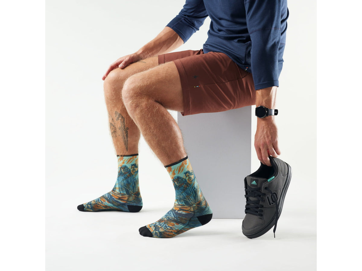Smartwool Bike Zero Cushion Rugged Ride Print Crew Socks