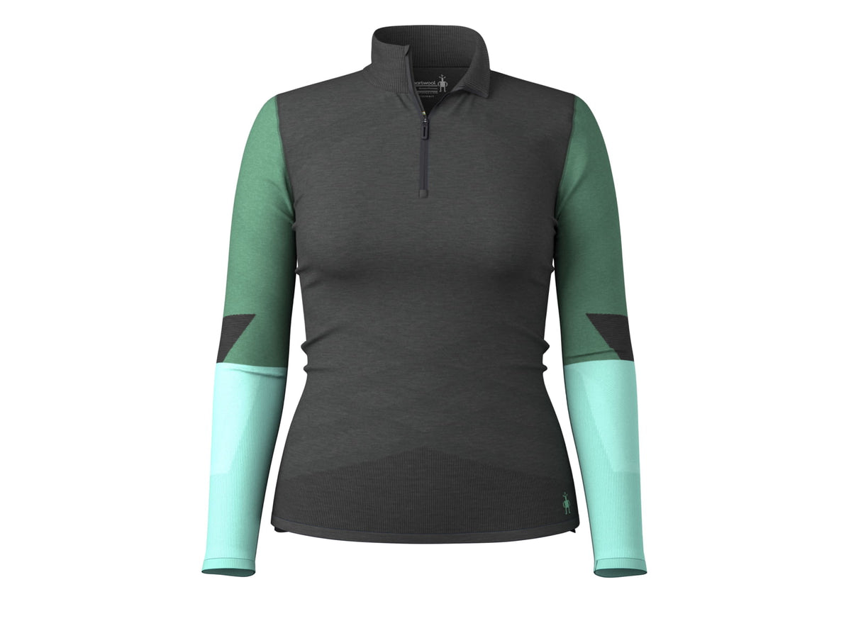 Smartwool Intraknit Thermal Merino Base Layer Colorblock 1/4 Zip - Women's