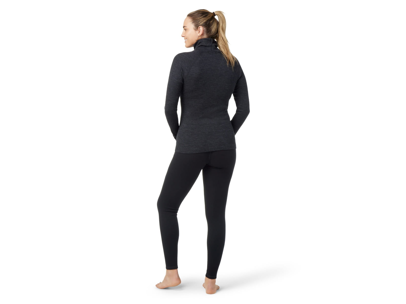 Smartwool Thermal Merino Rib Turtleneck - Women's 010 Charcoal Heather Small