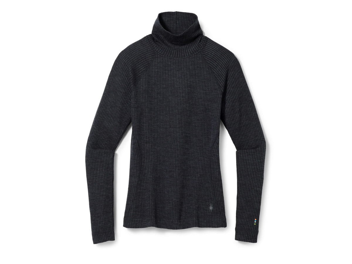 Smartwool Thermal Merino Rib Turtleneck - Women's 010 Charcoal Heather Small