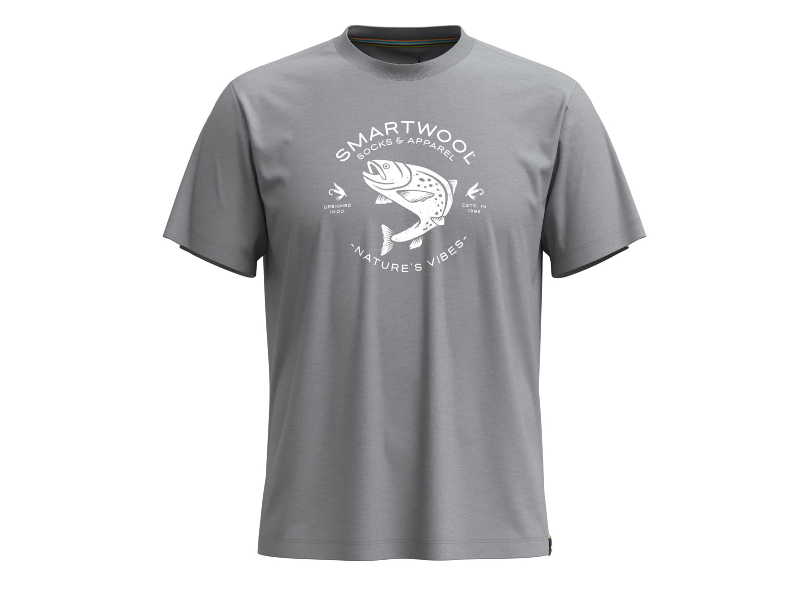 Smartwool Trout Fishing Short Sleeve Graphic Tee Light Gray Heather 2XL