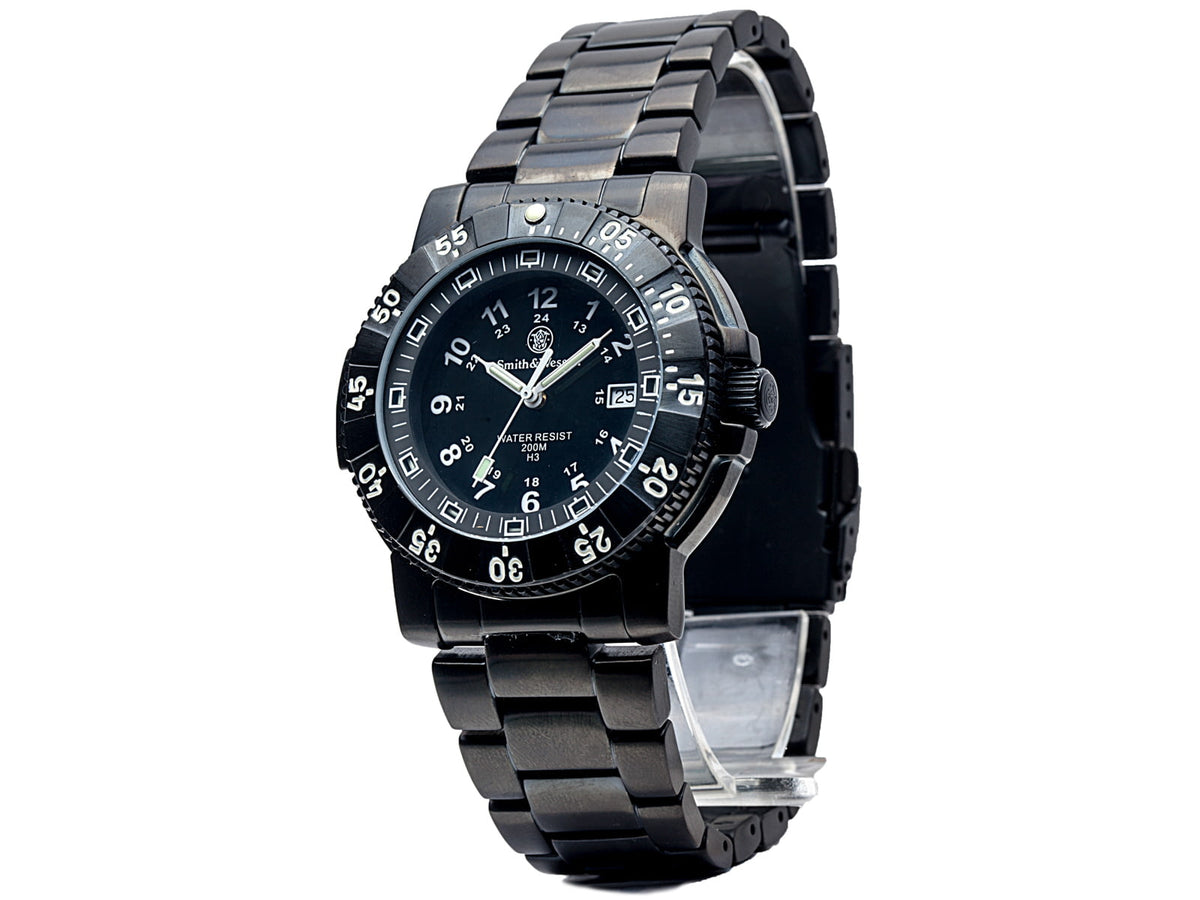 Smith & Wesson Commander Tritium H3 Watch - 45 mm Black Stainless Steel SWW-357-BSS SWW-357-BSS