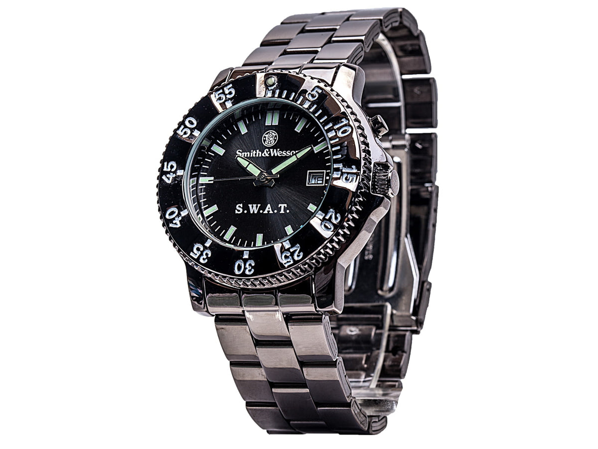 Smith & Wesson S.W.A.T. Watch - Back Glow Metal Band SWW-45M SWW-45M