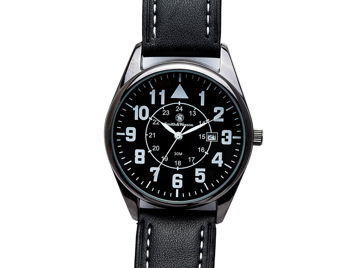 Smith & Wesson The Civilian Watch - Leather Strap Round Dial SWW-6063 SWW-6063