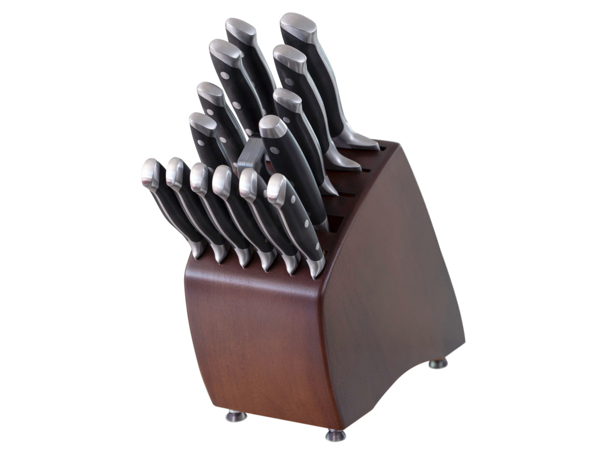 Smiths Saber Knife Set w/ Sharpener - 16 Pcs Black SP-50978