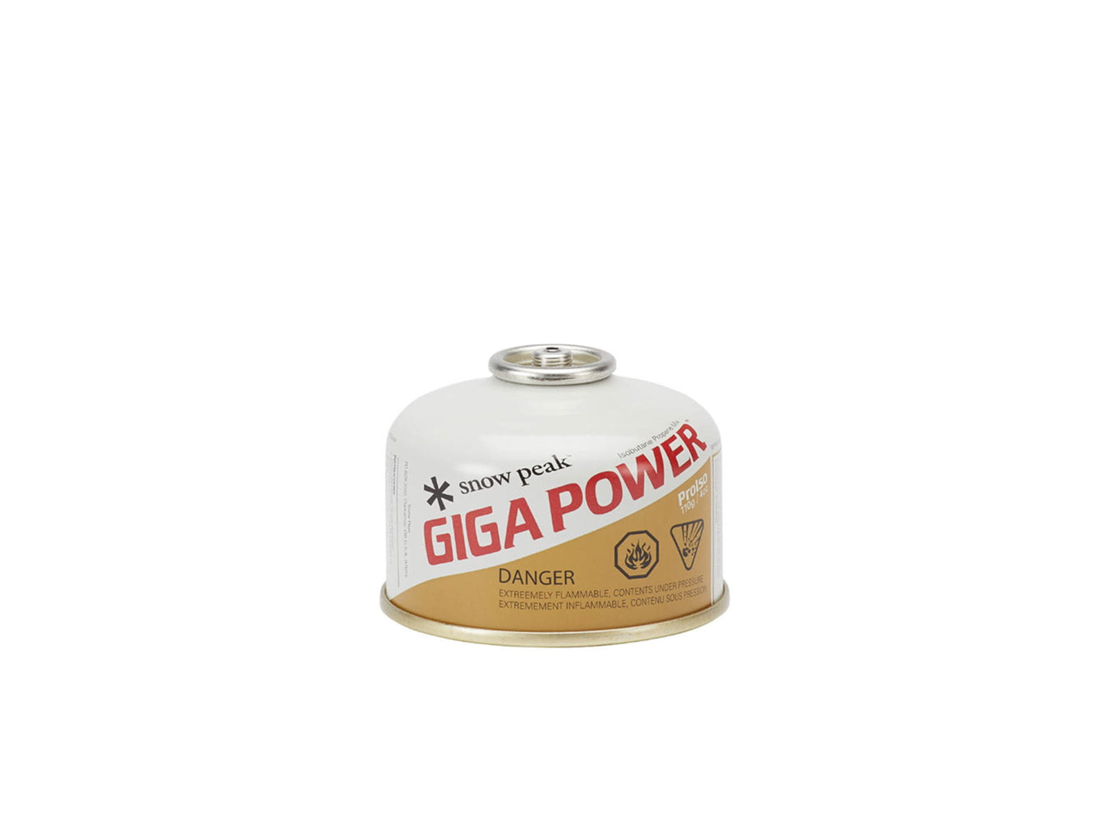 Snow Peak GigaPower Fuel 110 ProISO IsoButane and Propane Fuel Gold One Size GP-110G-US