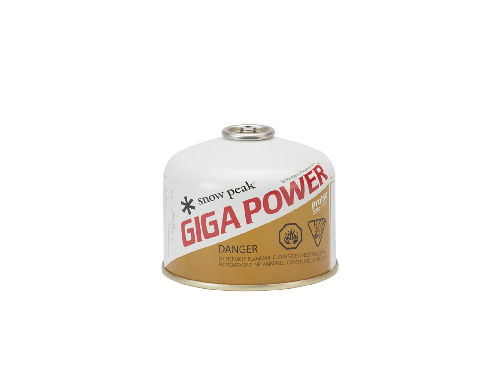Snow Peak GigaPower Fuel 250 ProISO IsoButane and Propane Fuel Gold One Size GP-250G-US