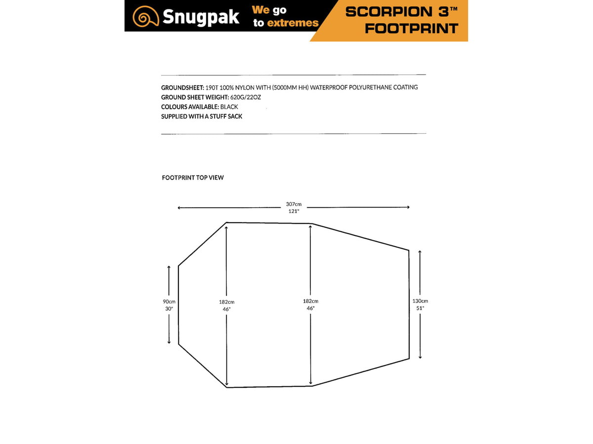 SnugPak Scorpion 3 Footprint Black FP-92880