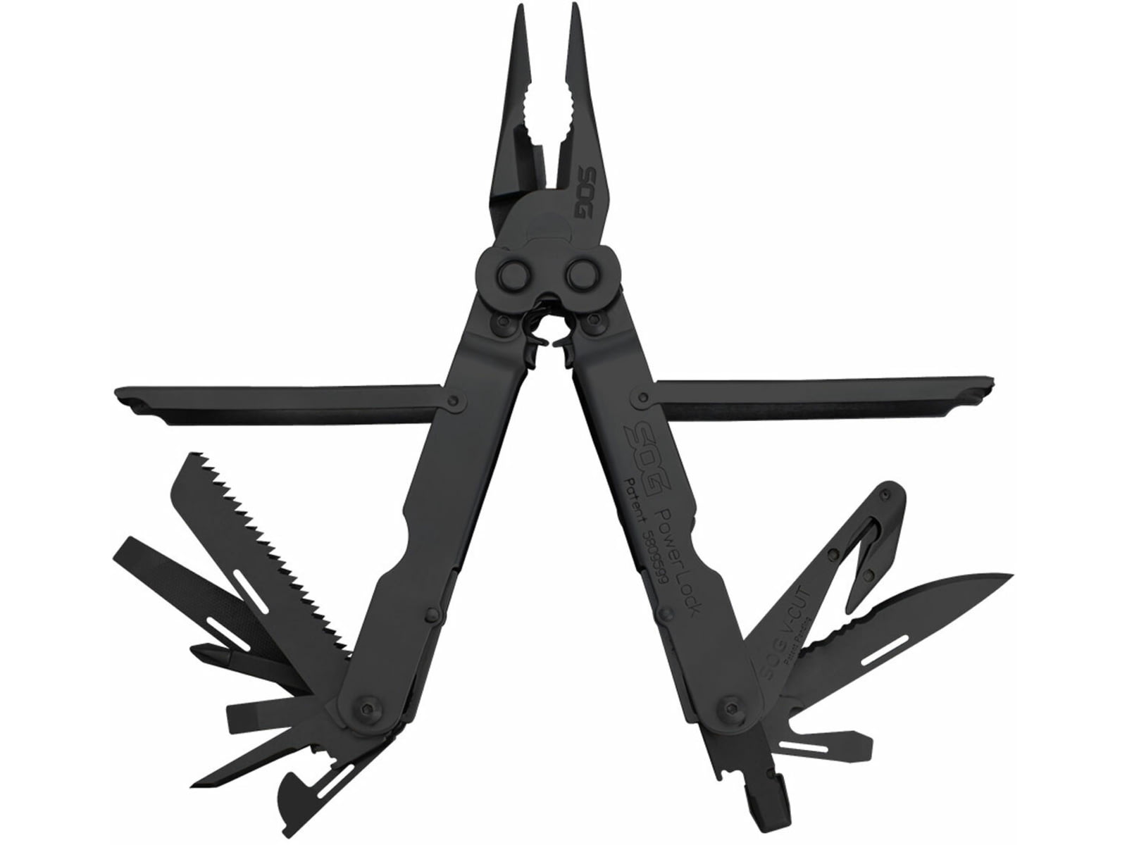 SOG Specialty Knives & Tools PowerLock EOD Multi-Tool w/ V-Cutter Nylon Sheath Black/Black SOG-B63N-CP