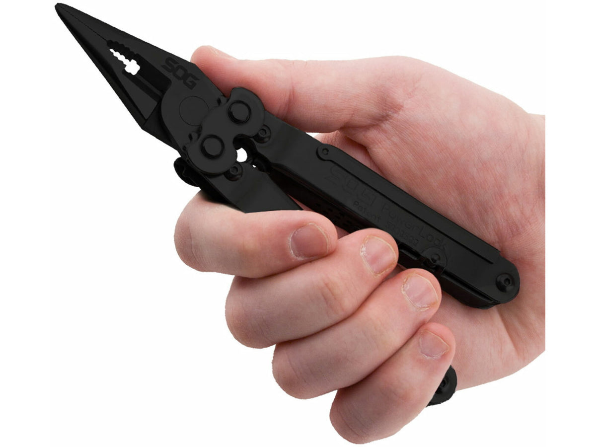 SOG Specialty Knives & Tools Powerlock EOD Scissors Multi-Tool w/ Nylon Sheath Black Oxide Finish Black/Black SOG-B61N-CP
